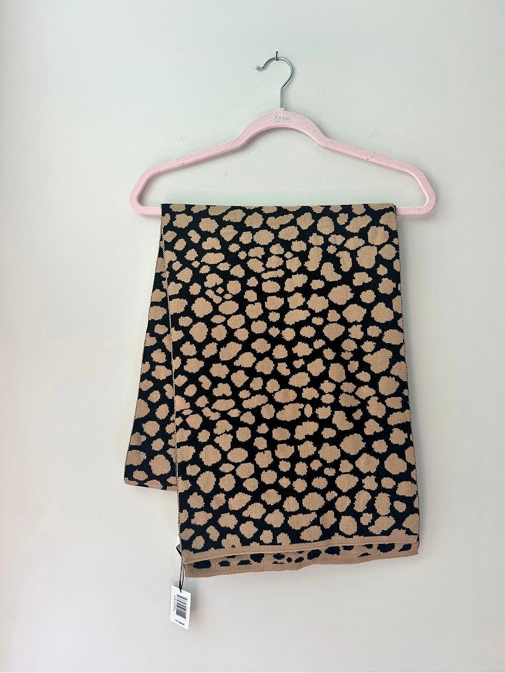 Vera Bradley Cozy Knit Scarf Animal Print in Black & Brown